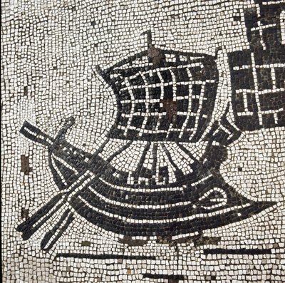 A ship in the port of Ostia (mosaic) by Roman