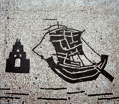 A ship in the port of Ostia by Roman