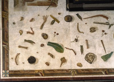 Asarotos (Floor Unswept) Fragments of Mosaic signed by Harakliton from Rome, 2nd century AD by Roman