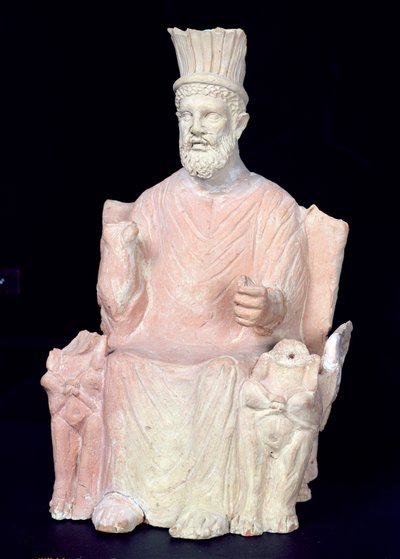 Baal Hammon seated on his throne, from the sanctuary at Bir Bou Regba by Roman