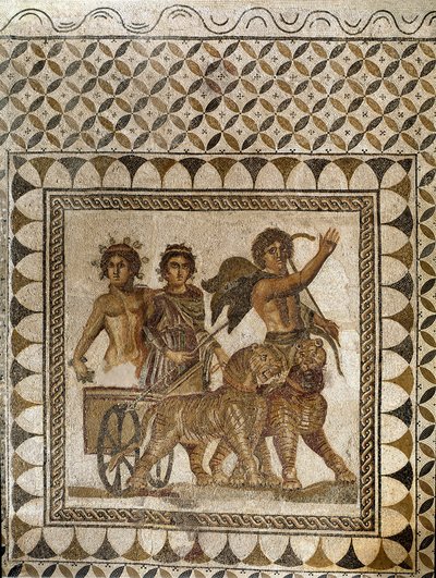 Bacchus in a Chariot Pulled by Tigers, 3rd Century by Roman