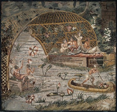 Banquet Under a Pergola Near the Nile (Detail) by Roman
