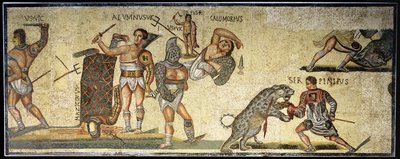 Battle Between Gladiators and Wildcats, 320 AD by Roman