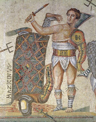 Battle between Gladiators (detail) by Roman