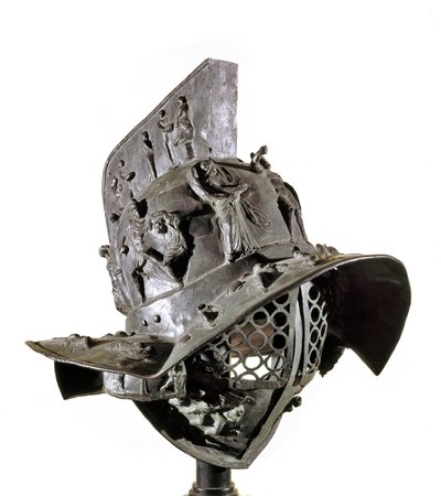 Bronze helmet of gladiator by Roman