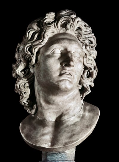 Bust of Alexander the Great (356-323 BC), King of Macedonia and Conqueror of Persia. Roman Copy of a Greek Original, 3rd-2nd Century BC (Marble) by Roman