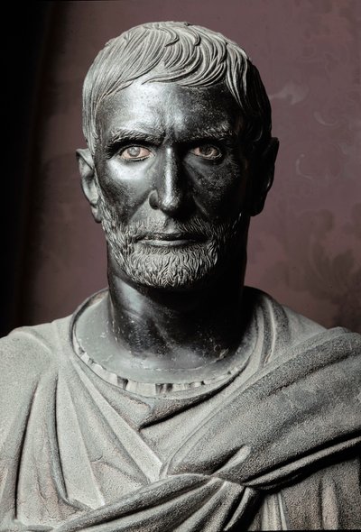Bust of Lucius Junius Brutus, known as Capitoline Brutus - Bronze sculpture by Roman