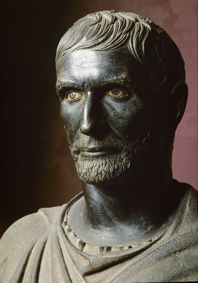 Bust of Brutus. Bronze sculpture. Rome, Musei Capitolini, Palazzo dei Conservatori, Sala dei Trionfi by Roman