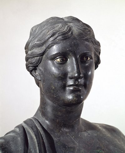 Bust of Sappho, Bronze Statue, from Villa of Papyri, Herculaneum, Campania, Italy, Roman Civilization by Roman