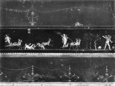 Cherubs in Chariot Race, Frieze from the Oecus of the Casa dei Vettii (House of the Vettii) c.50-79 AD by Roman