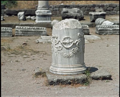Column Decorated with the Symbol of the God Asclepios by Roman