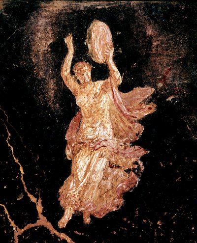 Dancer with tambourine (fresco) by Roman