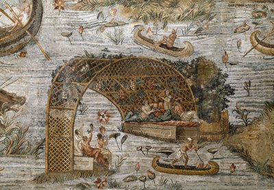 Detail of the Nilotic Mosaic of Preneste (Palestrina) from the Shrine of the Deity of Fortune Primigenia by Roman