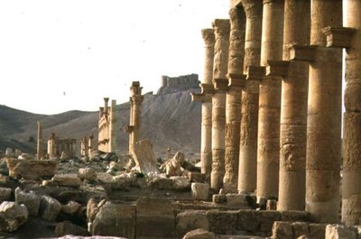 Earliest Part of the Colonnaded Street Forming the Main Axis to the City, Leading to a Funerary Temple and Qalaat Ibn Maan, a 17th Century Arab Castle, Built in the First Half of the 2nd Century by Roman