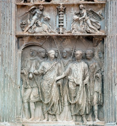 Emperor Trajan goes to the forum on his return from Germania in 99 AD by Roman