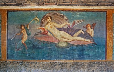 Fresco depicting Venus, House of Venus in Shell, Pompeii (Unesco World Heritage List) by Roman