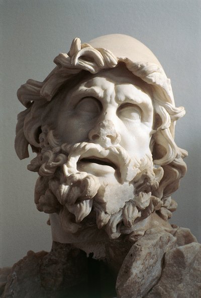 Head of Ulysses (Odysseus), Roman copy after a Hellenistic sculpture of the Rhodian school, probably from the blinding of Polyphemus statuary group, marble by Roman