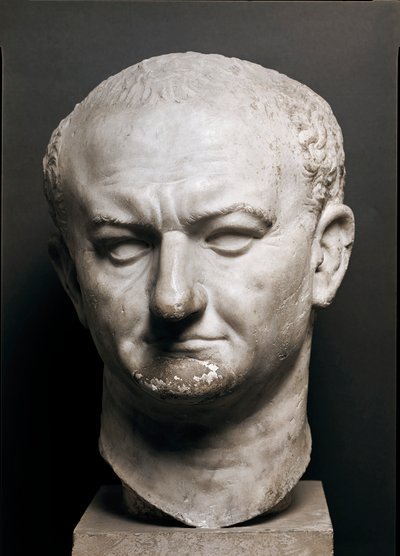 Head of the Roman Emperor Vespasian. Marble sculpture. Rome, Museo Nazionale Romano by Roman
