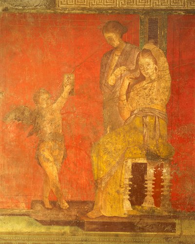 Initiation rites of the cult of Dionysus, fresco from the Villa Dei Mysteri by Roman