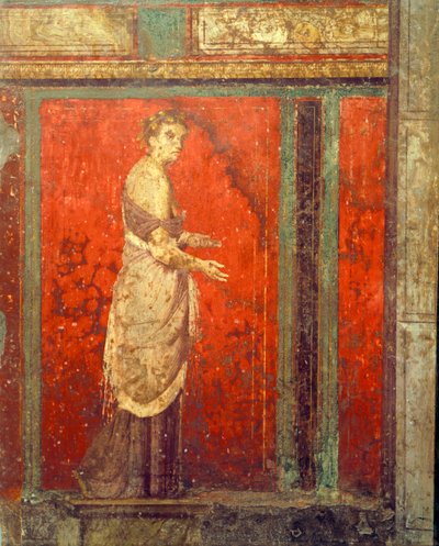 Initiation rites of the cult of Dionysus, fresco from the Villa Dei Mysteri by Roman