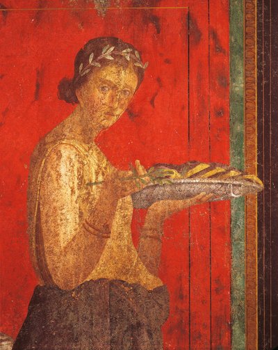 Initiation rites of the cult of Dionysus, fresco from the Villa Dei Mysteri by Roman