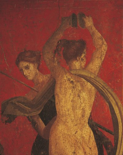 Initiation rites of the cult of Dionysus, fresco from the Villa Dei Mysteri by Roman