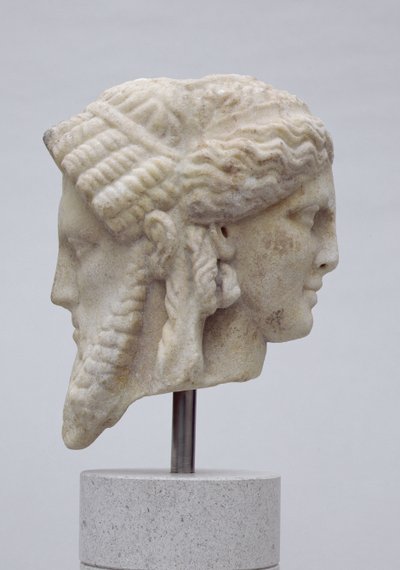 Janiform head, probably of Dionysus and Apollo, c.30-50 AD by Roman