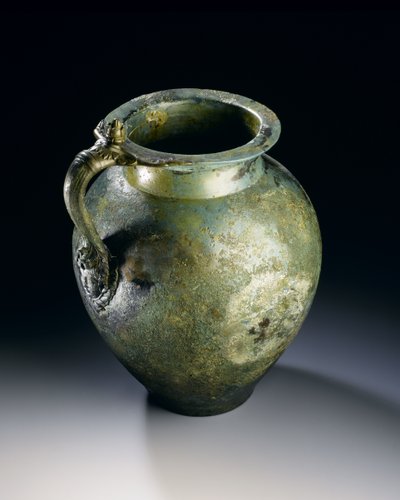 Large Wine Jug with Decorated Handle, from the Roman Site at Newstead, Melrose by Roman
