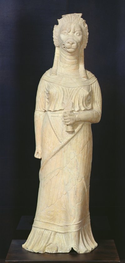 Lion-headed goddess, from the sanctuary at Bir Bou Regba by Roman