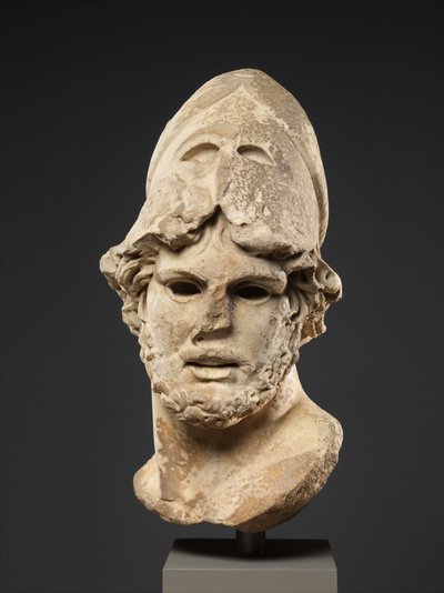Marble Head of a Greek General by Roman