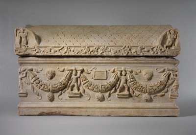 Marble Sarcophagus with Garlands by Roman