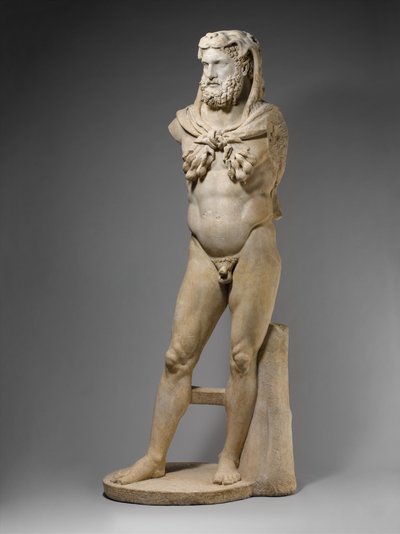 Marble statue of a bearded Hercules by Roman