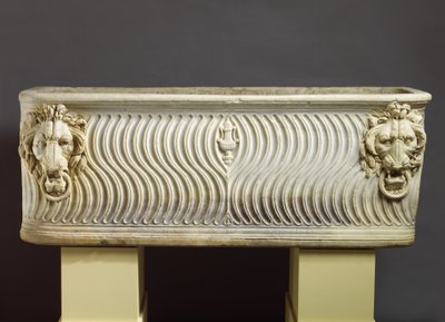 Marble strigilated sarcophagus by Roman