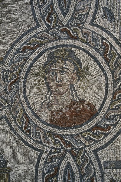 Mosaic of the Four Seasons, House of Dionysos (detail) by Roman