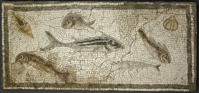 Mosaic panel showing fishes, probably 3rd century AD by Roman