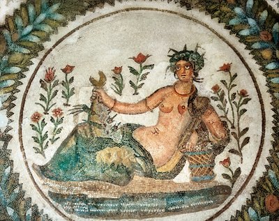 Mosaic Work Depicting the Summer Goddess (or Ceres, the Goddess of Growing Plants), 3rd Century BC (mosaic) by Roman