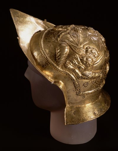 Parade Helmet, Depicting Cupids in a Chariot Race, from the Roman Site at Newstead, Melrose by Roman