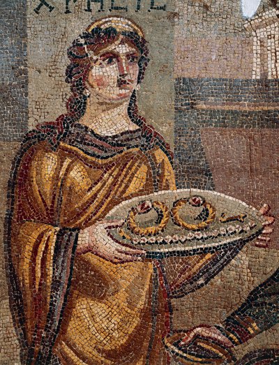 Prisoner Chresis giving keys of her ransom to her captor Agamemnon (detail) by Roman