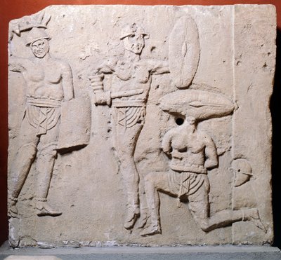 Relief Depicting Gladiatorial Scene from Due Madonne Area, Bologna, Roman Civilization by Roman