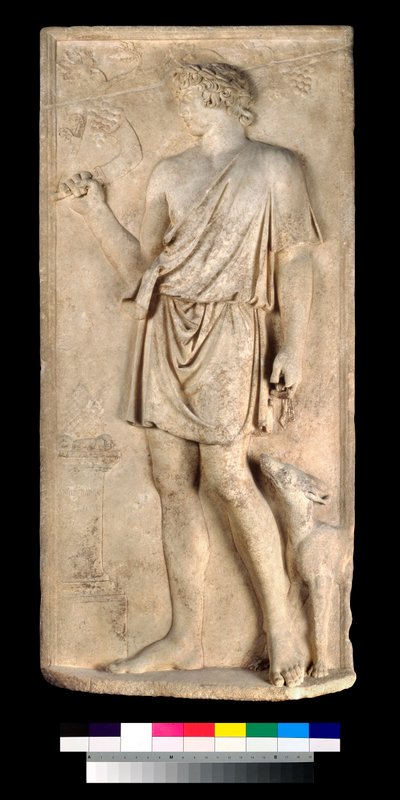 Relief of Antinous as Dionysos or Silvanus, Harvesting Grapes by Roman