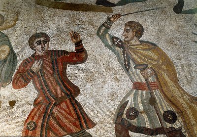 Roman Art: Detail of the mosaic 