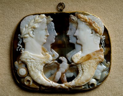Roman Art: Onyx Cameo (Gemma Claudia) Depicting Imperial Couples by Roman