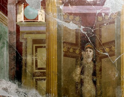 Roman Art: Portrait of a Woman in the Entrance of a Door (Detail) by Roman