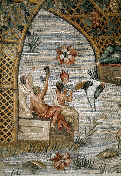 Roman Art: (detail) of the Nilotic Mosaic (Nile) of Preneste (Palestrina) from the Shrine of the Divinity of Fortune Primigenia. 80 BC. Palazzo Barberini Palestrina, Italy by Roman