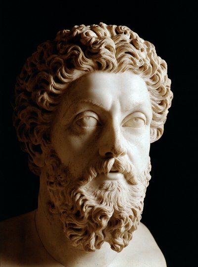 Head of Roman Emperor Marcus Aurelius by Roman