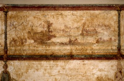 Roman Art: maritime scene, with birems and triremes by Roman
