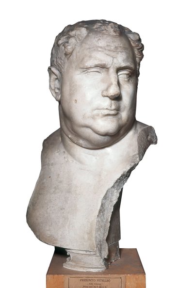 Roman art: Bust of Vitellius, Roman Emperor, 2nd century (marble) by Roman