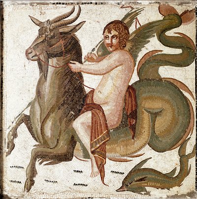 Cupid riding a marine creature by Roman