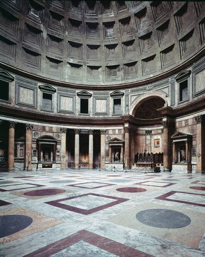 Roman Art. View of the Interior of the Pantheon, Built at the Time of Marcus Vipsanius Agrippa by Roman