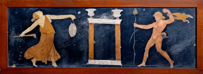A Menade and a Satyre Dancing Near a Temple by Roman